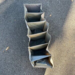 6 Section Tiered Fabric Hanging Closet Organizer for Clothing Shoes Collapsible